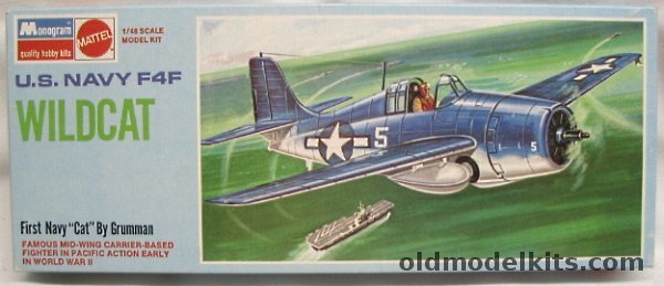 Monogram 1/48 Grumman F4F Wildcat - Blue Box Issue, 6798 plastic model kit